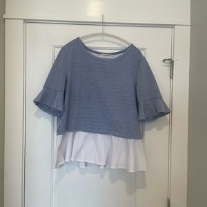 Jane & Delaney - Blue & White Blouse